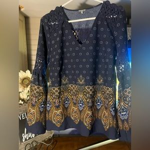 Charlotte Russe multiple colored bell sleeves blouse